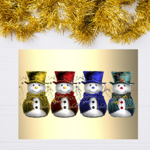Whimsical and Cute Colourful Snowmen Christmas Tissue Paper