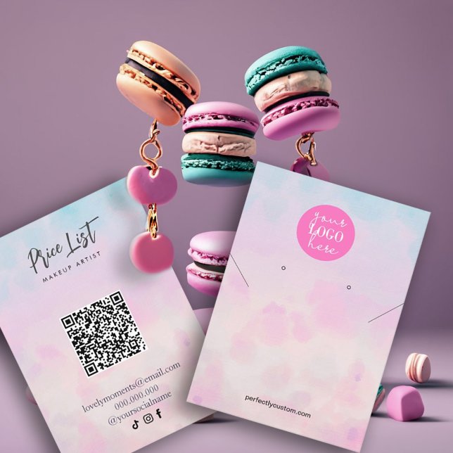 Whimsical and dreamy  In Pastel Earring Display Business Card (Business Card
Whimsical and dreamy earring display card in pastel colors #earringdisplaycard #spring)