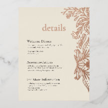 Whimsical and Elegant Foil Detail Enclosure Card