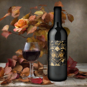 Whimsical  and Elegant Goth Love Potion Wine Label