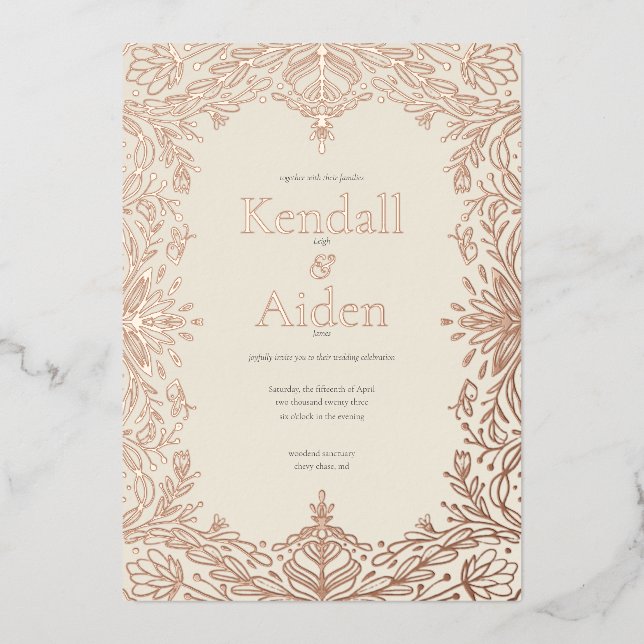 Whimsical and Elegant Rose Gold Foil Wedding (Front)