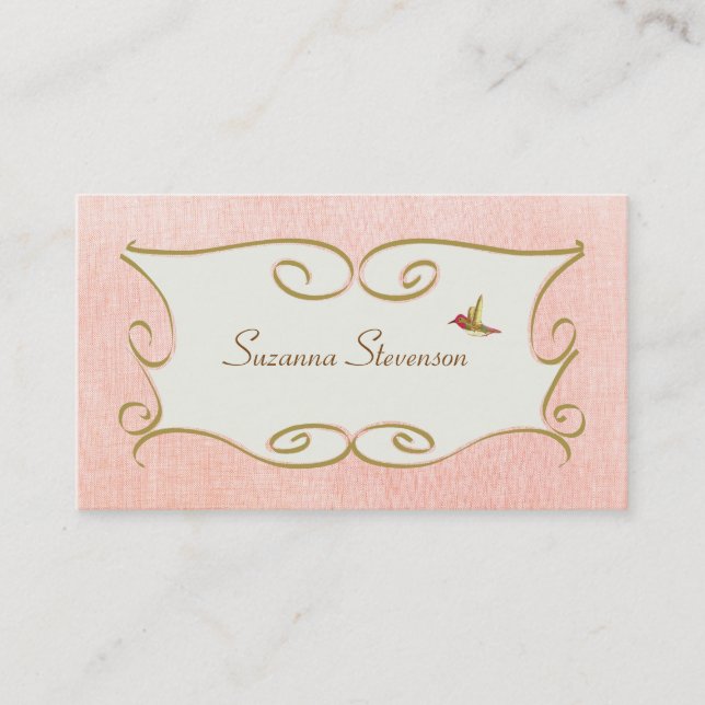 Whimsical and Feminine Pink Business Card (Front)
