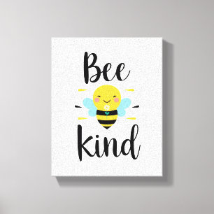 Whimsical and Kind Bee Illustration Canvas Print