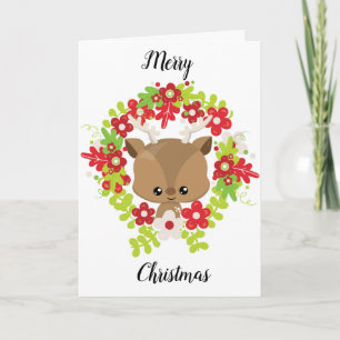 Whimsical Animal Cute Christmas Card