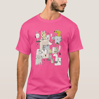 Whimsical Animal Face Collage Design friends T-Shirt
