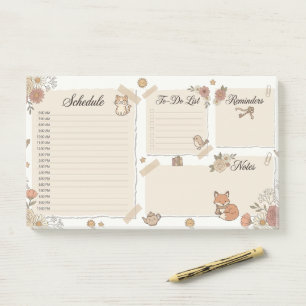Whimsical Animal & Floral Daily Planner Post-it Notes