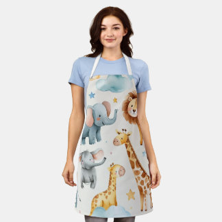 Whimsical Animal Friends Apron - Adorable Kitchen 