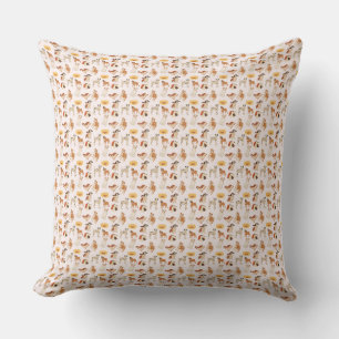 Whimsical Animal Pattern Playful Throw Pillow
