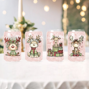 Whimsical Animal With Antlers Can Glass