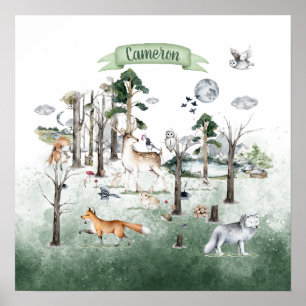 Whimsical Animal Wonderland Customisable Poster