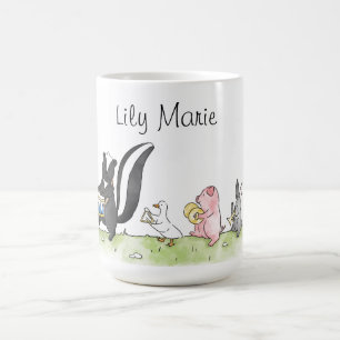 Whimsical Animals Marching Band Personalised Coffee Mug
