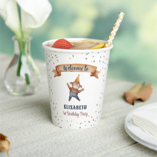 Whimsical Animals Monkey Kids Birthday Party Paper Cups