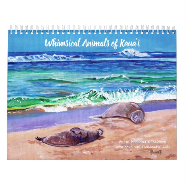 Whimsical Animals of Kauai Hawaii Calendar (Cover)