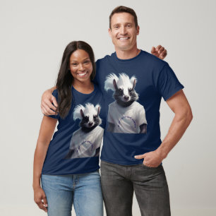 Whimsical anthropomorphic Skunk in a white-t-shirt T-Shirt