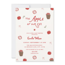 Whimsical Apple of Our Eye Baby Shower Invitation