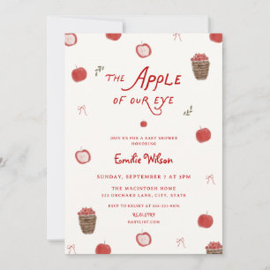 Whimsical Apple of Our Eye Baby Shower Invitation