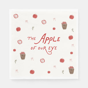Whimsical Apple of Our Eye Baby Shower Invitation Napkin