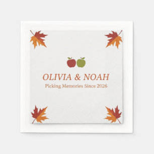Whimsical Apple Picking Autumn Birthday Party Pape Napkin