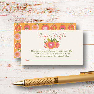 Whimsical Apple Theme Baby Shower Diaper Raffle Enclosure Card