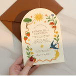 Whimsical Arch Sun & Moon Floral Wedding  Invitation<br><div class="desc">Make your big day extra memorable with this whimsical arched wedding invitation. Featuring a playful hand-painted design of the sun,  moon,  strawberries,  mushrooms,  and wildflowers,  it brings a magical fairytale feel to your celebration. Perfect for boho,  celestial,  and garden-inspired weddings,  this unique arched card will stand out beautifully.</div>