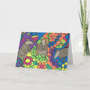 Whimsical Armadillos Greeting Card