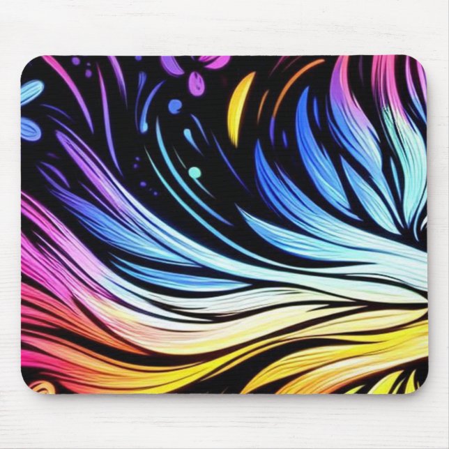 Whimsical Art on a Thick Cushioned Mousepad (Front)