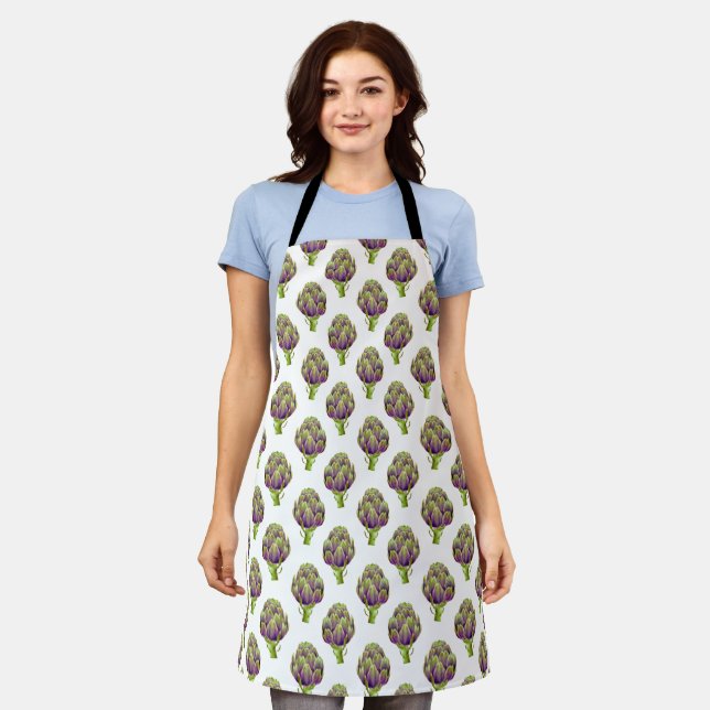 Whimsical Artichoke Vegetable Apron (Worn)