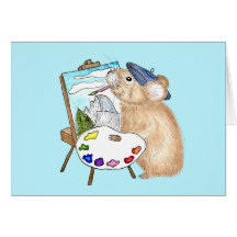 Whimsical Artist Pika Painting Yosemite