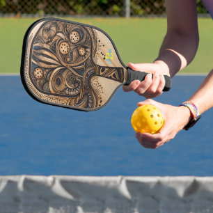 Whimsical Artistic Design on Pickleball Board Paddle