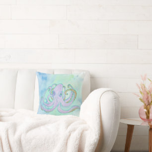 Whimsical Artistic Octopus Pillow