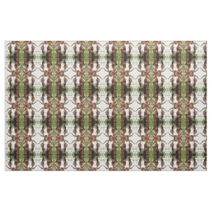Whimsical Artistic Portrait Of A Goat Grazing Fabric