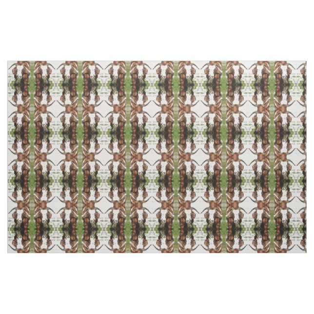 Whimsical Artistic Portrait Of A Goat Grazing Fabric (Yard)