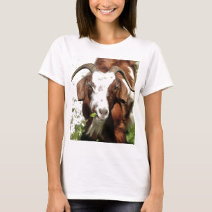 Whimsical Artistic Portrait Of A Goat Grazing T-Shirt
