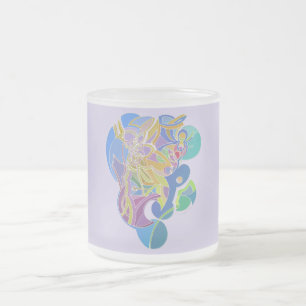 Whimsical Artwork Frosted Glass Coffee Mug