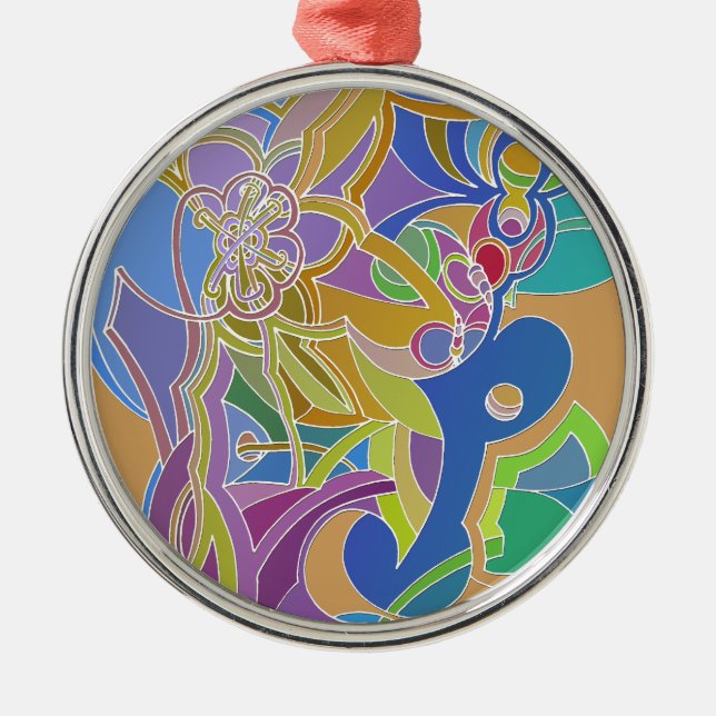 Whimsical Artwork Metal Tree Decoration (Front)