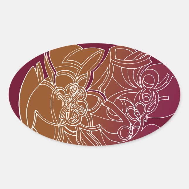 Whimsical Artwork Oval Sticker (Front)