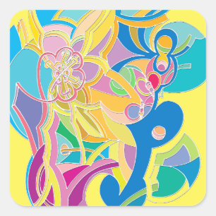 Whimsical Artwork Square Sticker