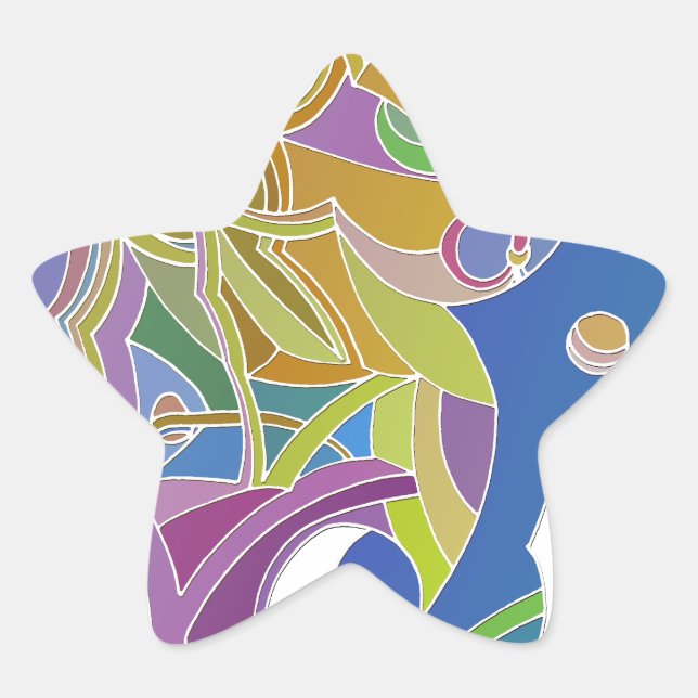 Whimsical Artwork Star Sticker (Front)