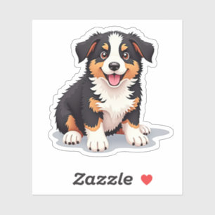 Whimsical Australian Shepherd, Cartoon 3D Pup,