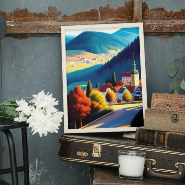 Whimsical Austrian Countryside Art Print (Creator Uploaded)