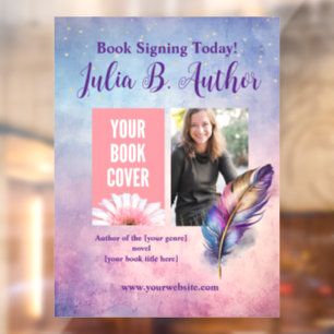 Whimsical Author Book Signing  Window Cling