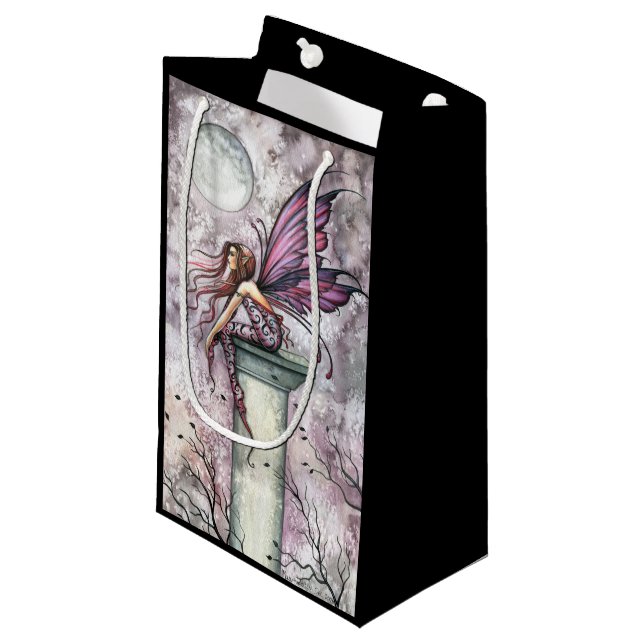 Whimsical Autumn Fairy Fantasy Art Small Gift Bag (Front Angled)