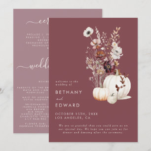 Whimsical Autumn Floral Wedding Programme