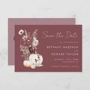 Whimsical Autumn Floral Wedding Save The Date