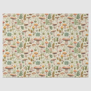 Whimsical Autumn Mushroom Forest Seamless Pattern Tissue Paper