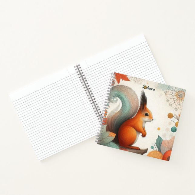 Whimsical Autumn Squirrel Personalised Notebook (Inside)
