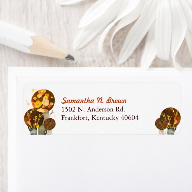 Whimsical Autumn Trees Address (Insitu)