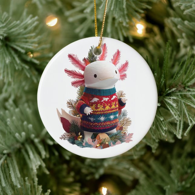 Whimsical Axolotl Lovers Ceramic Tree Decoration (Tree)