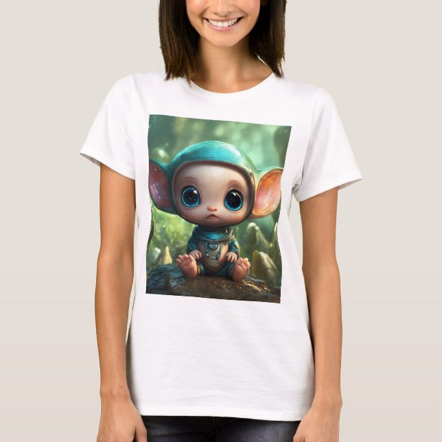 Whimsical Baby Alien – A Surreal Dreamscape of Cos T-Shirt (Front)
