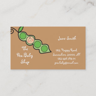 Whimsical Baby Boy Pea in a Pod Cute Cartoon Business Card